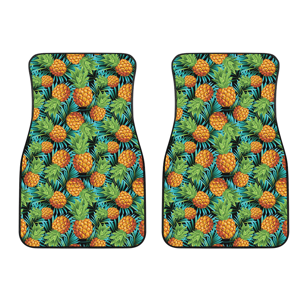Exotic Tropical Pineapple Pattern Print Front Car Floor Mats