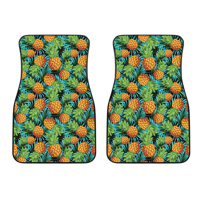 Exotic Tropical Pineapple Pattern Print Front Car Floor Mats