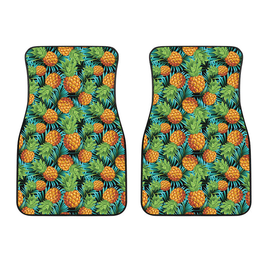 Exotic Tropical Pineapple Pattern Print Front Car Floor Mats
