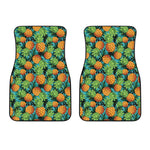 Exotic Tropical Pineapple Pattern Print Front Car Floor Mats