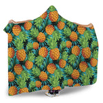 Exotic Tropical Pineapple Pattern Print Hooded Blanket