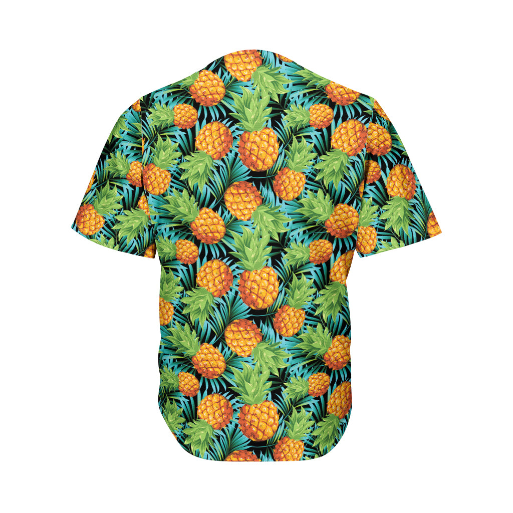 Exotic Tropical Pineapple Pattern Print Men's Baseball Jersey