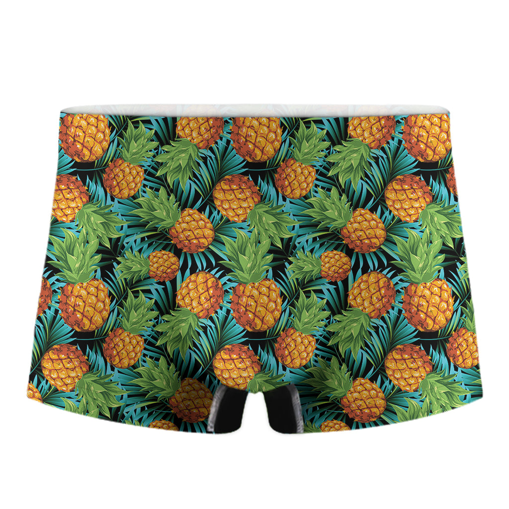 Exotic Tropical Pineapple Pattern Print Men's Boxer Briefs