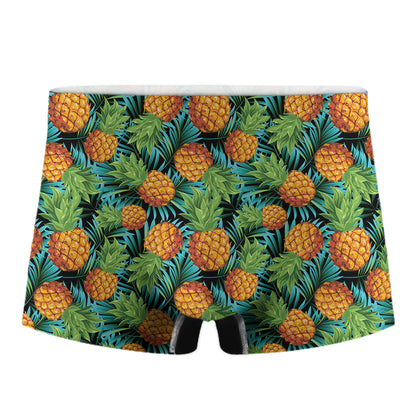 Exotic Tropical Pineapple Pattern Print Men's Boxer Briefs