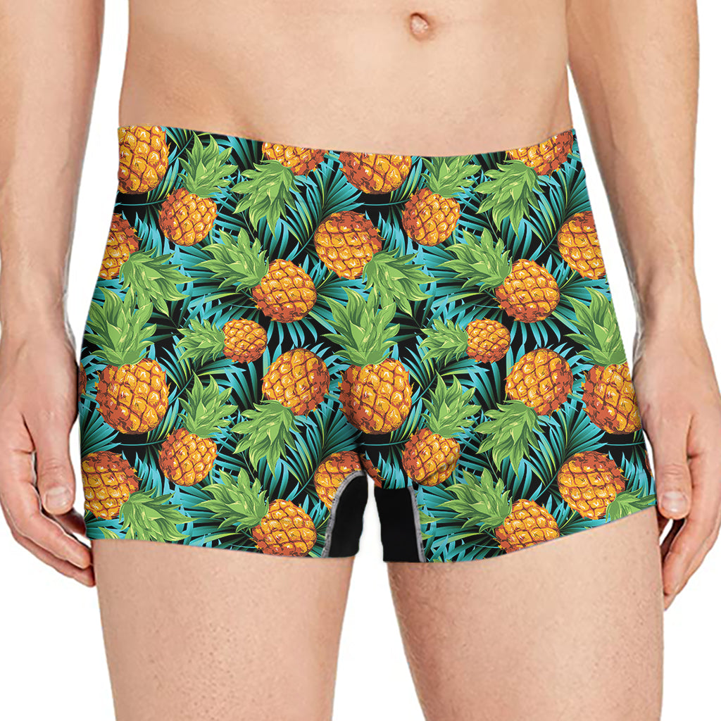 Exotic Tropical Pineapple Pattern Print Men's Boxer Briefs