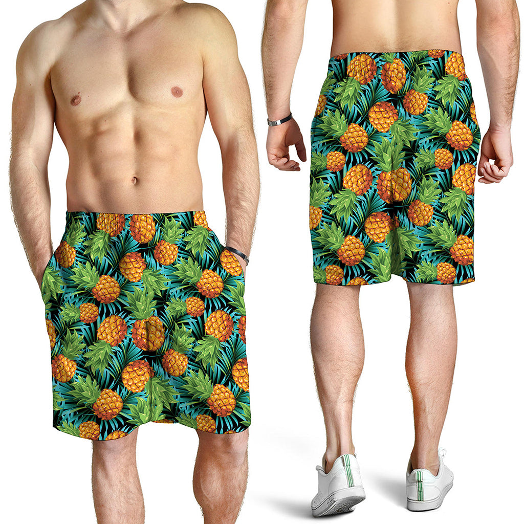 Exotic Tropical Pineapple Pattern Print Men's Shorts