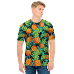 Exotic Tropical Pineapple Pattern Print Men's T-Shirt