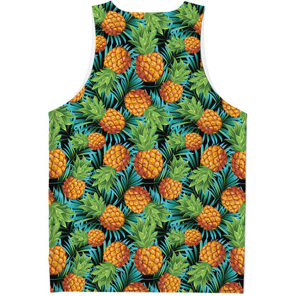 Exotic Tropical Pineapple Pattern Print Men's Tank Top