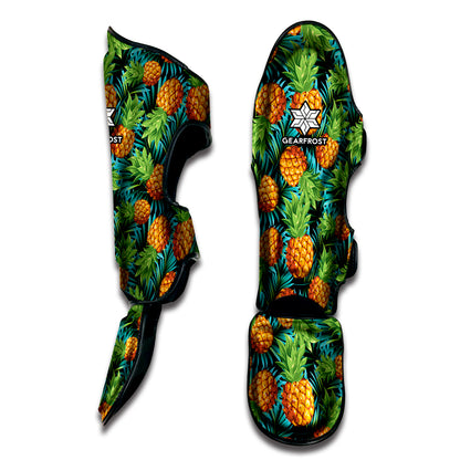 Exotic Tropical Pineapple Pattern Print Muay Thai Shin Guard