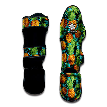 Exotic Tropical Pineapple Pattern Print Muay Thai Shin Guard