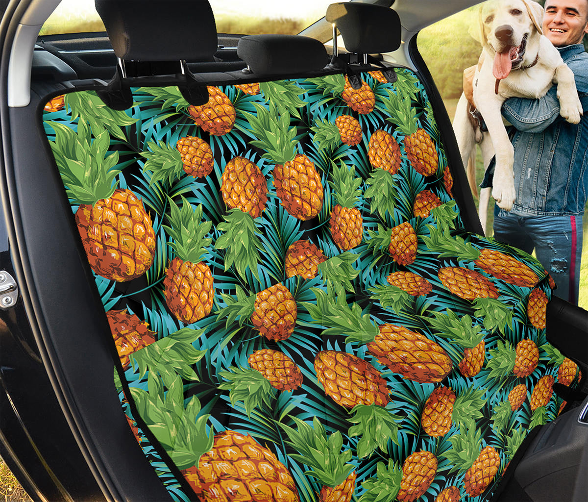 Exotic Tropical Pineapple Pattern Print Pet Car Back Seat Cover