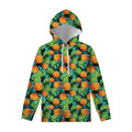 Exotic Tropical Pineapple Pattern Print Pullover Hoodie