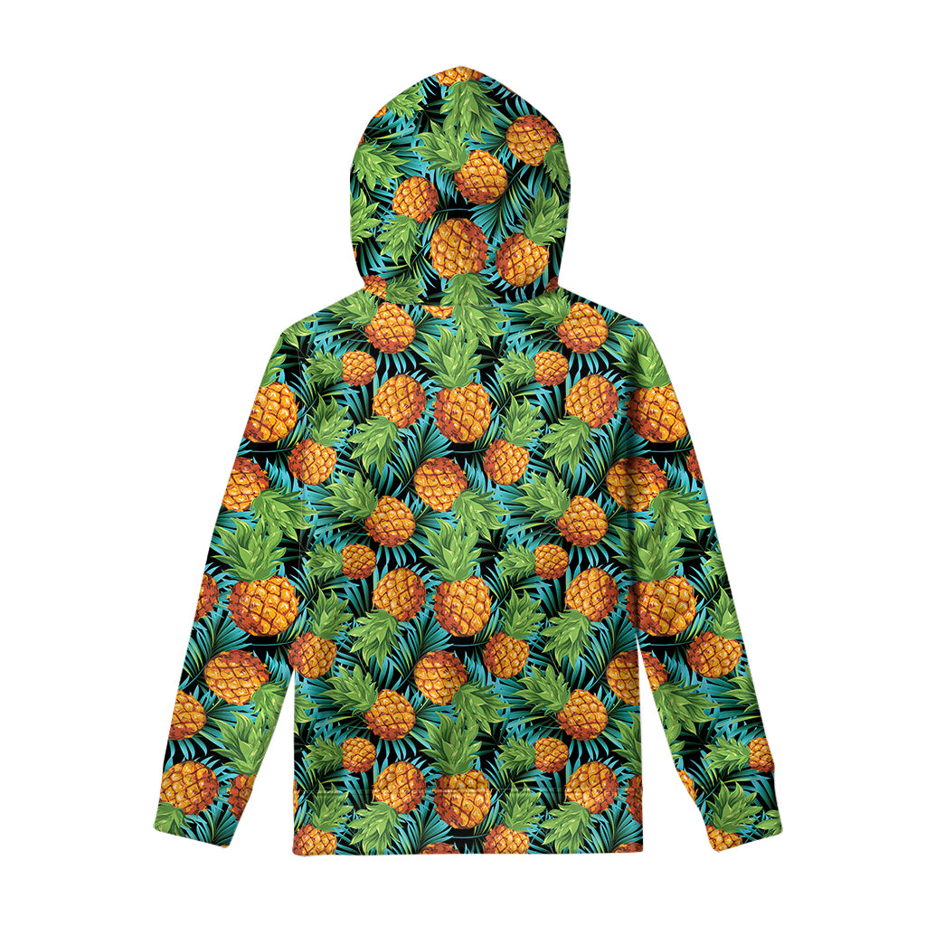 Exotic Tropical Pineapple Pattern Print Pullover Hoodie