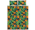 Exotic Tropical Pineapple Pattern Print Quilt Bed Set