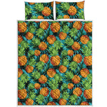 Exotic Tropical Pineapple Pattern Print Quilt Bed Set