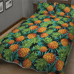 Exotic Tropical Pineapple Pattern Print Quilt Bed Set