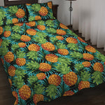 Exotic Tropical Pineapple Pattern Print Quilt Bed Set