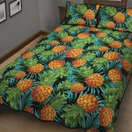 Exotic Tropical Pineapple Pattern Print Quilt Bed Set