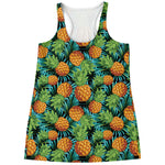 Exotic Tropical Pineapple Pattern Print Women's Racerback Tank Top