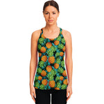 Exotic Tropical Pineapple Pattern Print Women's Racerback Tank Top