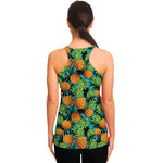 Exotic Tropical Pineapple Pattern Print Women's Racerback Tank Top