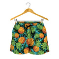 Exotic Tropical Pineapple Pattern Print Women's Shorts