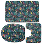 Exotic Tropical Toucan Pattern Print 3 Piece Bath Mat Set