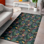 Exotic Tropical Toucan Pattern Print Area Rug