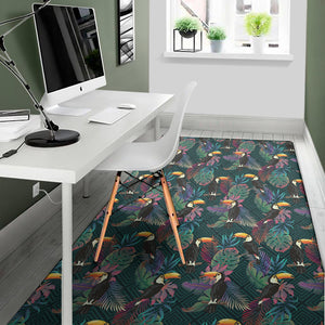 Exotic Tropical Toucan Pattern Print Area Rug