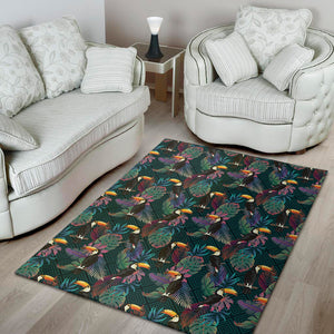 Exotic Tropical Toucan Pattern Print Area Rug