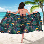Exotic Tropical Toucan Pattern Print Beach Sarong Wrap