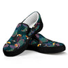 Exotic Tropical Toucan Pattern Print Black Slip On Shoes