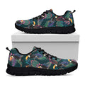 Exotic Tropical Toucan Pattern Print Black Running Shoes