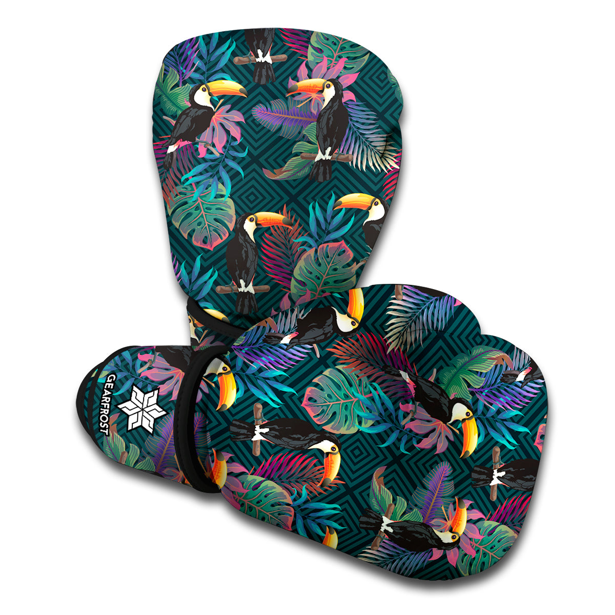 Exotic Tropical Toucan Pattern Print Boxing Gloves