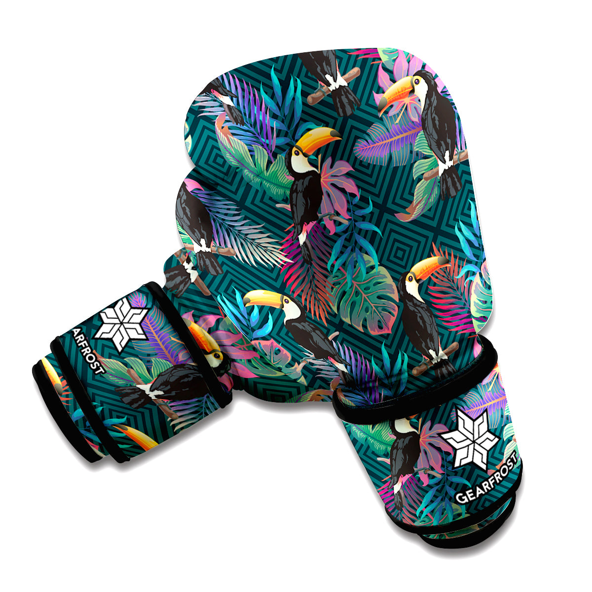 Exotic Tropical Toucan Pattern Print Boxing Gloves