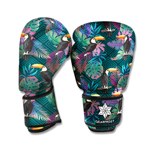 Exotic Tropical Toucan Pattern Print Boxing Gloves