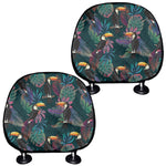 Exotic Tropical Toucan Pattern Print Car Headrest Covers