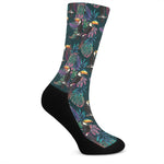 Exotic Tropical Toucan Pattern Print Crew Socks