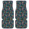Exotic Tropical Toucan Pattern Print Front and Back Car Floor Mats
