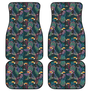 Exotic Tropical Toucan Pattern Print Front and Back Car Floor Mats