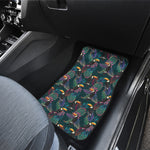 Exotic Tropical Toucan Pattern Print Front and Back Car Floor Mats