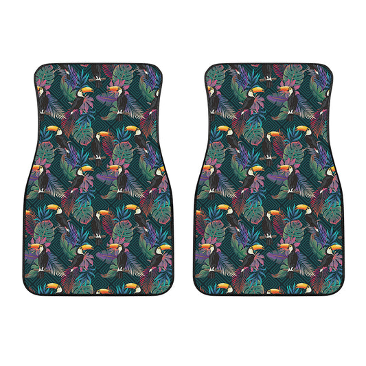 Exotic Tropical Toucan Pattern Print Front Car Floor Mats