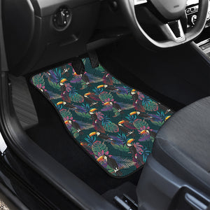 Exotic Tropical Toucan Pattern Print Front Car Floor Mats