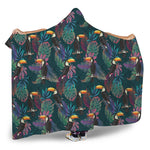 Exotic Tropical Toucan Pattern Print Hooded Blanket