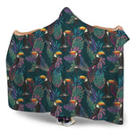 Exotic Tropical Toucan Pattern Print Hooded Blanket