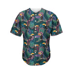 Exotic Tropical Toucan Pattern Print Men's Baseball Jersey