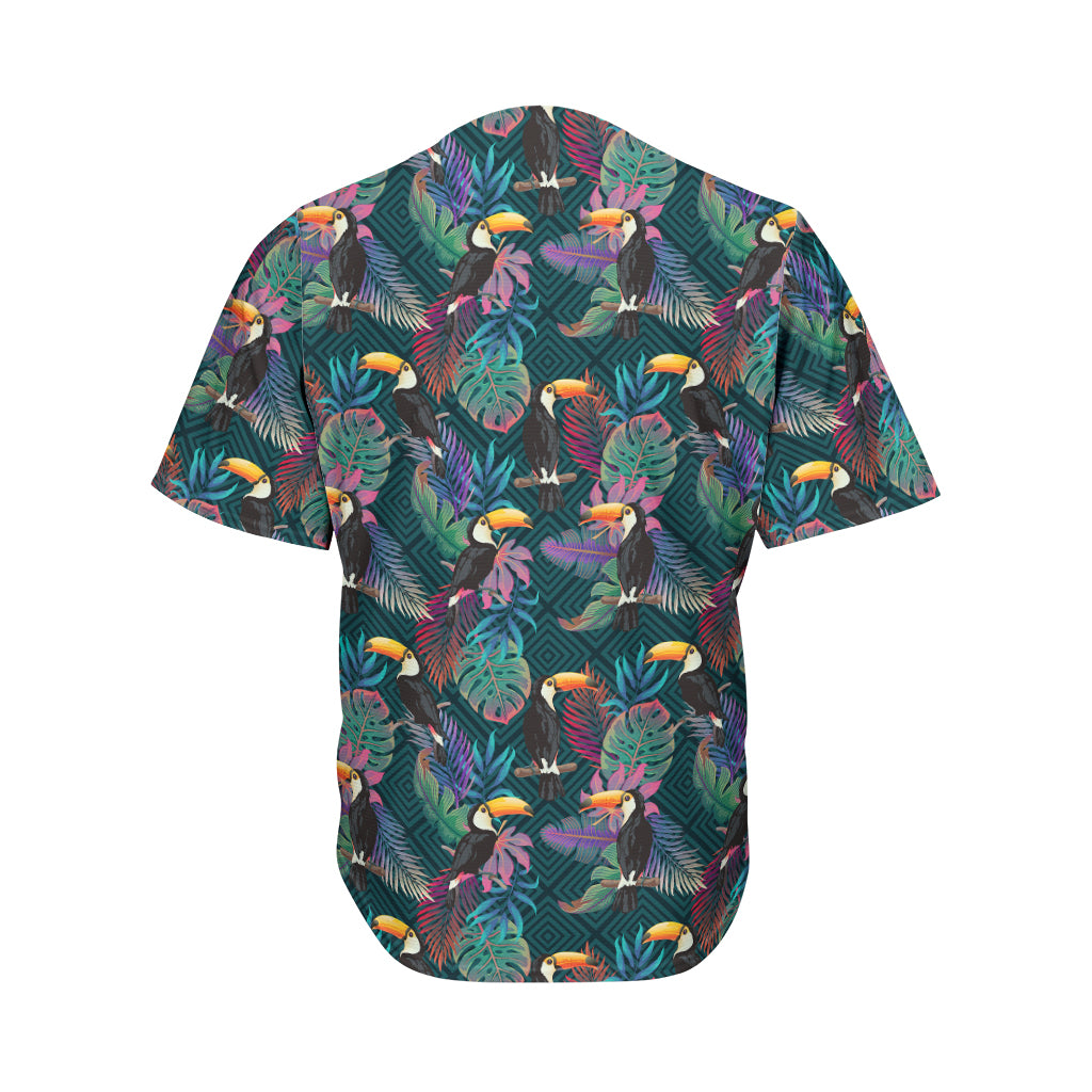 Exotic Tropical Toucan Pattern Print Men's Baseball Jersey