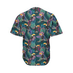 Exotic Tropical Toucan Pattern Print Men's Baseball Jersey