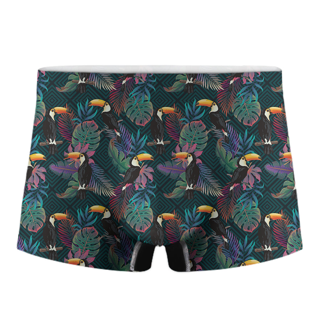 Exotic Tropical Toucan Pattern Print Men's Boxer Briefs