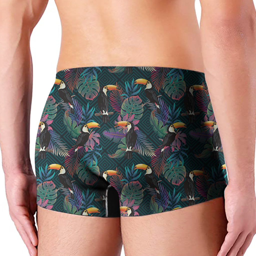 Exotic Tropical Toucan Pattern Print Men's Boxer Briefs